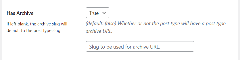 CPT UIプラグイン - カスタム投稿の設定から「Has Archive」をTrueに変更する